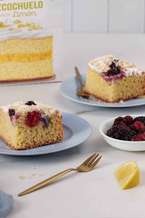 Crumble de limón y frutos rojos