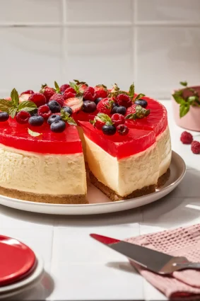 Cheesecake con gelatina de frutillas - 0204
